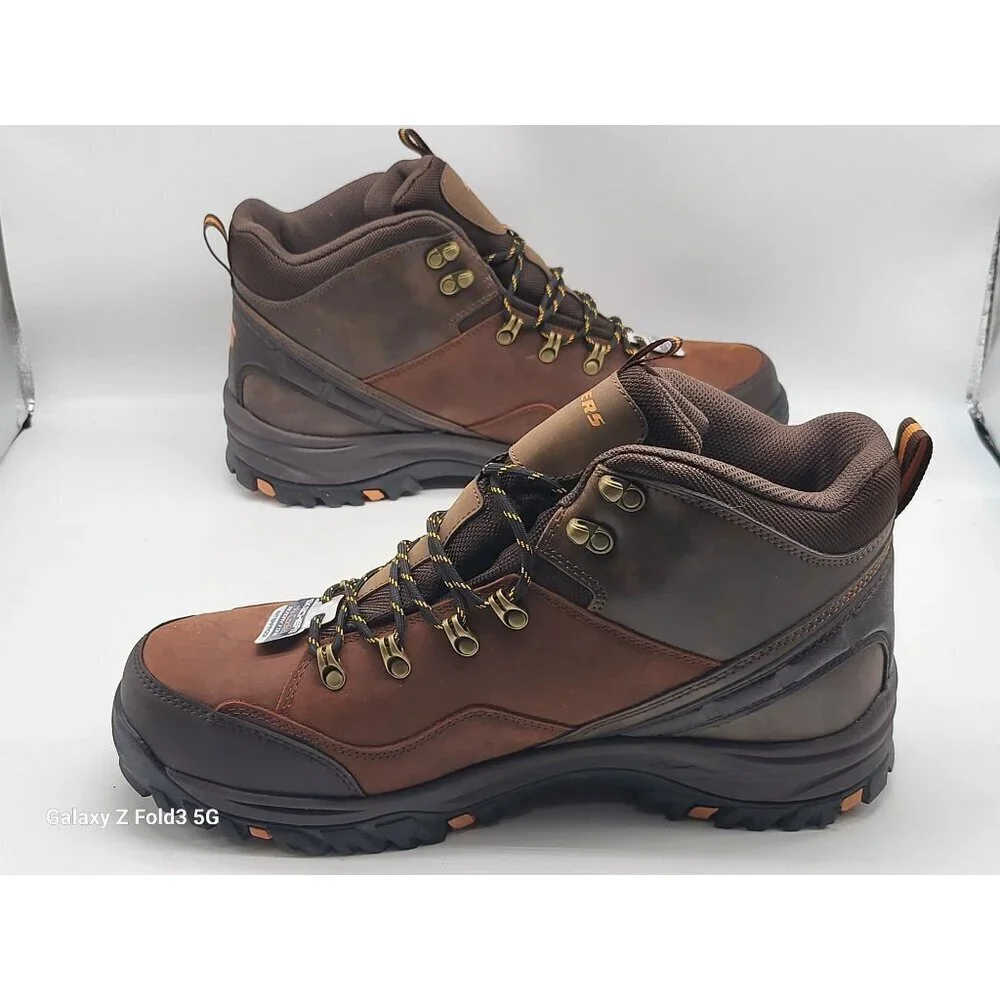Skechers leather Mens Waterproof Relaxed Fit Air-Cooled Memory‎ Foam Boots Sz 13